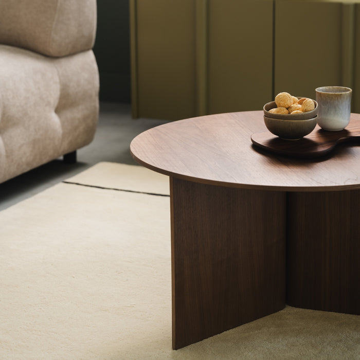 HAY Slit Table Wood Round XL Bijzettafel - Ø 65 cm - Walnut