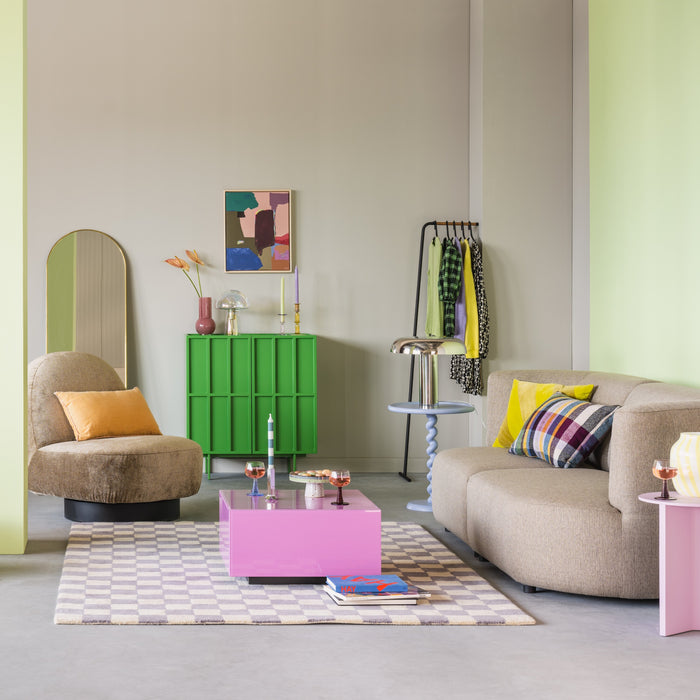 by fonQ Check Vloerkleed 170 x 240 cm - Paars