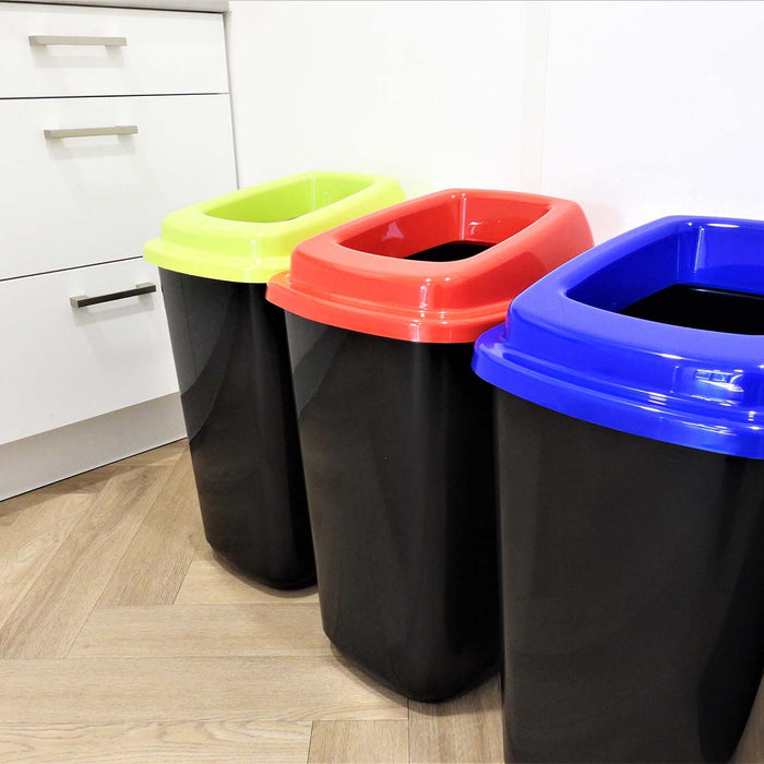 Plafor Prullenbak 28L zwart, gemakkelijk afval recyclen