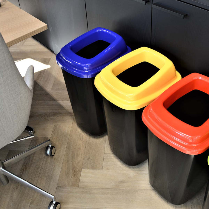 Plafor Prullenbak 28L zwart, gemakkelijk afval recyclen