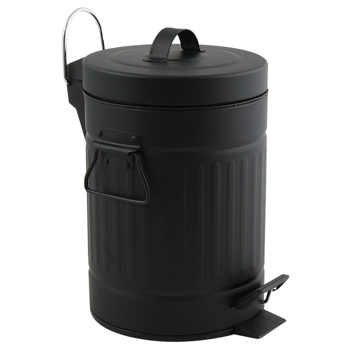 MSV badkamer|toilet pedaalemmer - zwart - 3L - 17 x 26 cm - Toilet