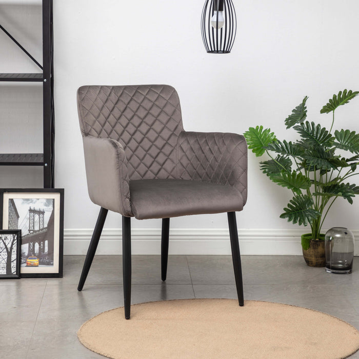 Criks Eetkamerstoel met armleuning Bryan - Velvet Grijs - Set van 2