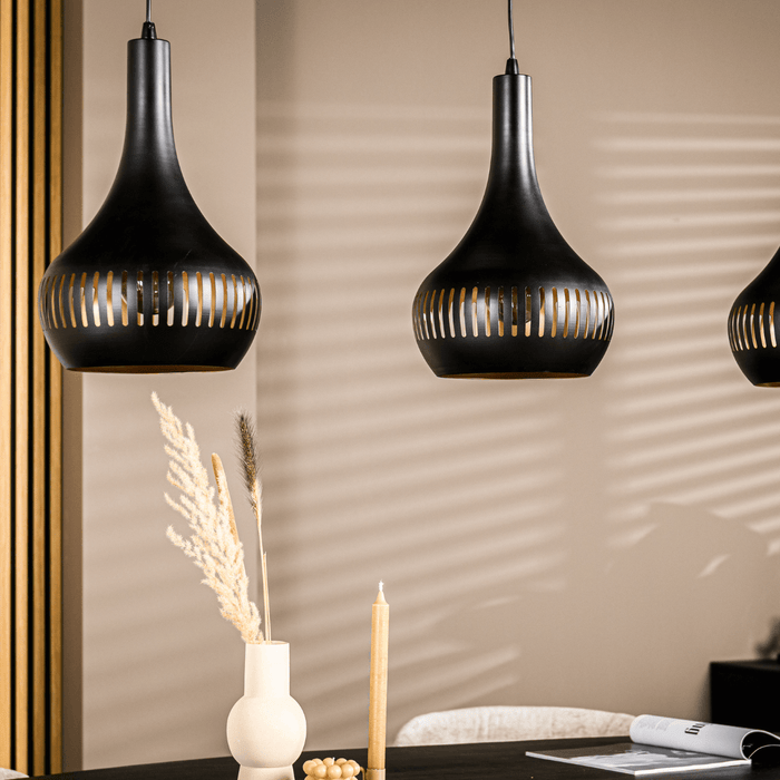 Vurna - Janelle hanglamp 3L 125 cm kegel zwart