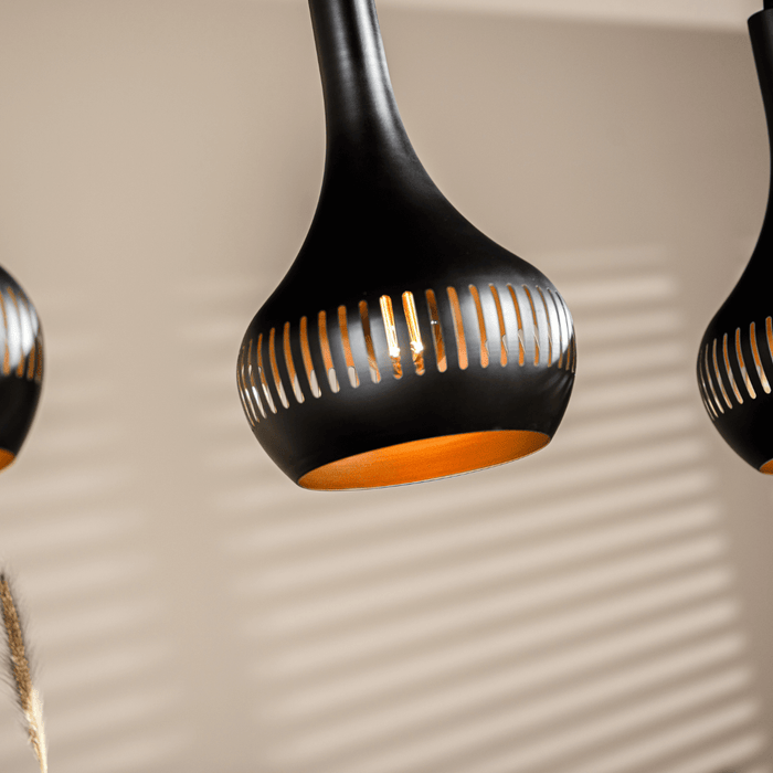 Vurna - Janelle hanglamp 3L 125 cm kegel zwart