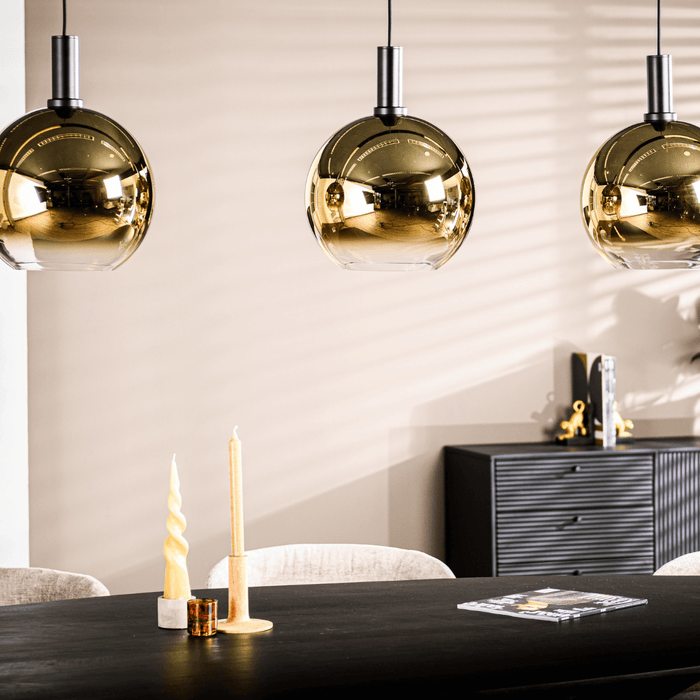 Vurna - Justine hanglamp 3L 120 cm glas goud