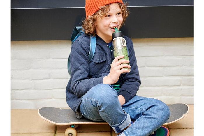 Isoleerfles flip-up Campus 350 ml - Dino