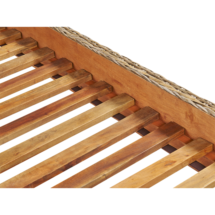 Beliani-SALBRIS-Tweepersoonsbed-Lichtbruin-180 x 200 cm- Rotan