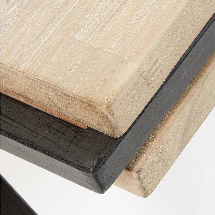 Kave Home - Thinh massief acaciahouten salontafel met zwart stalen