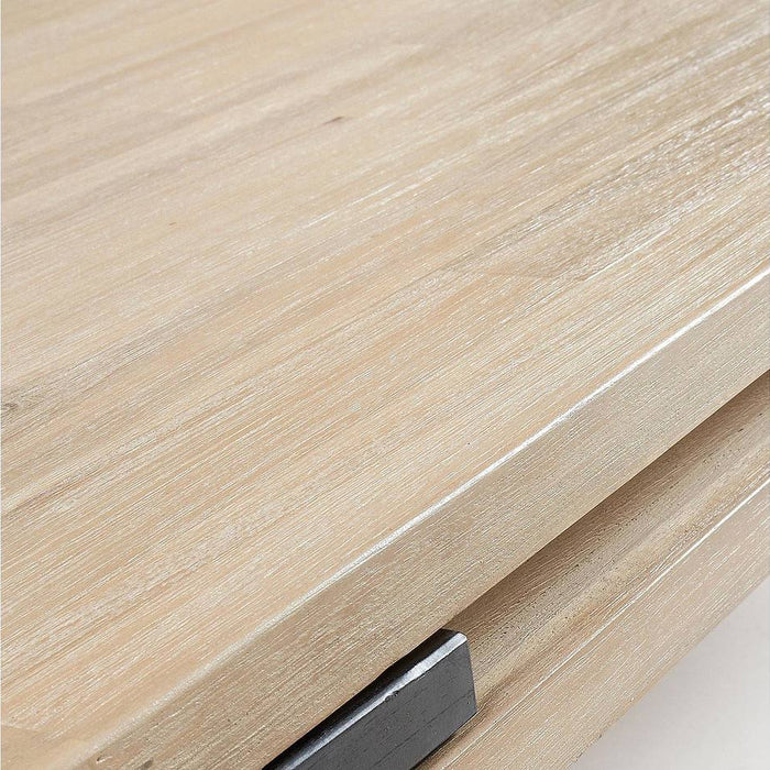 Kave Home - Thinh massief acaciahouten salontafel met zwart stalen