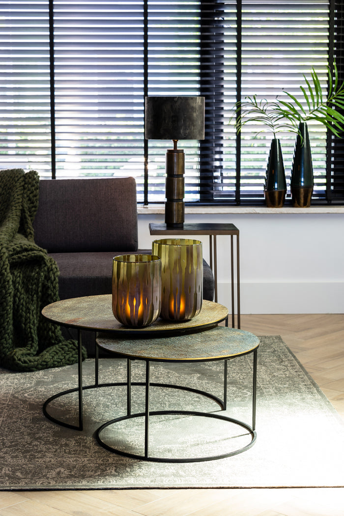 Light&living Salontafel S|2 Ø61x37+Ø76x41 cm RENGO relief antiek brons