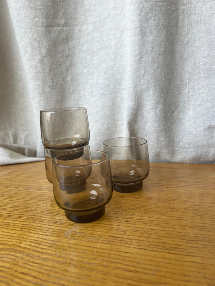 Reliving Vintage Rookglas Water Glazen Luminarc|Bp Set Van 4