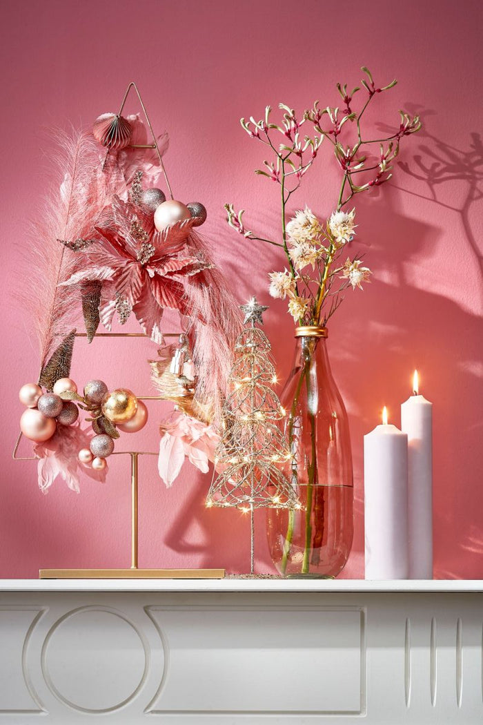 House of Seasons Boom met LED-verlichting - H45 x Ø16 cm - Champagne