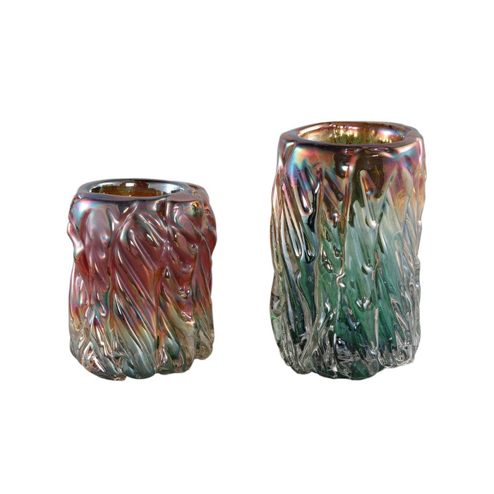 PTMD Universe Vaas - 16 x 16 x 27 cm - Glas - Groen