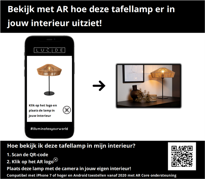 Lucide YUNKAI Tafellamp - Naturel