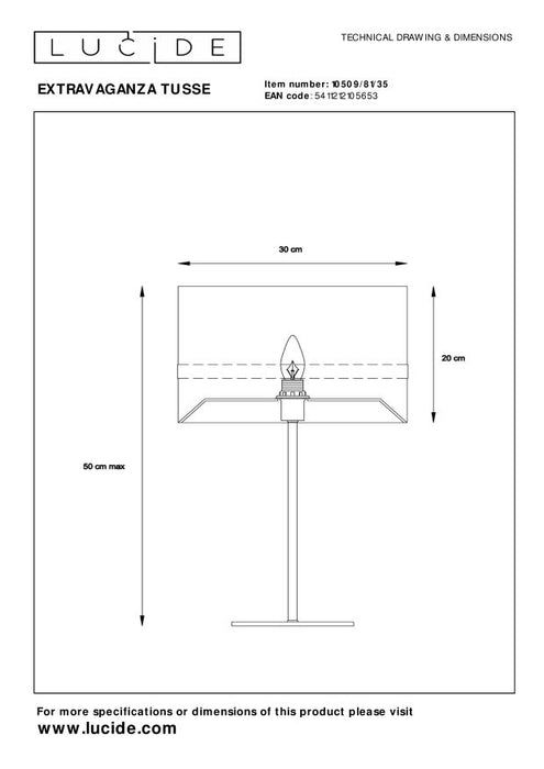 Lucide EXTRAVAGANZA TUSSE Tafellamp - Blauw