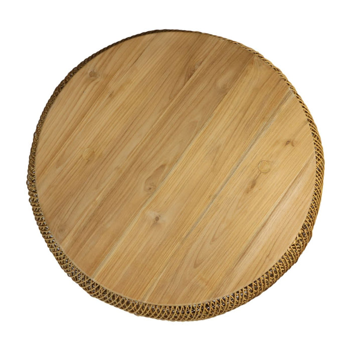 HSM - HSM Collection-Ronde Salontafel -80x80x36-Naturel-Rotan|Teak