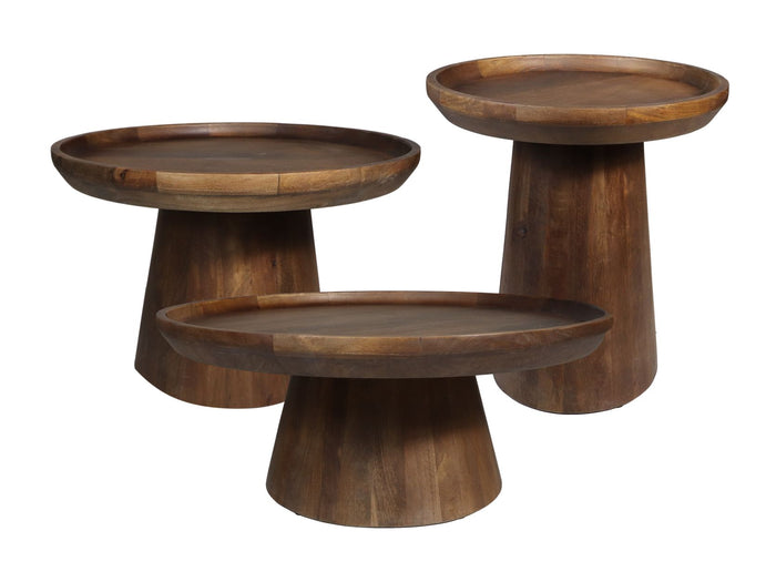 HSM - HSM Collection-Ronde Bijzettafel Drum-60x60x40-Bruin-Mango