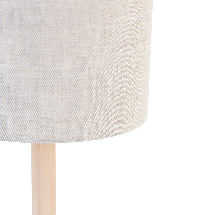 QAZQA Landelijke tafellamp hout met lichtbruine kap - Mels