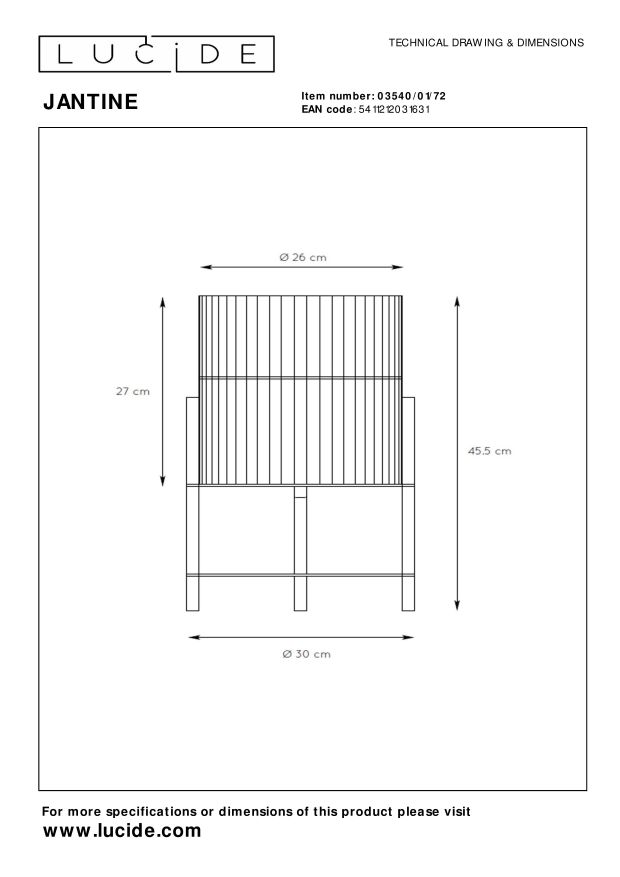 Lucide JANTINE Tafellamp - Naturel