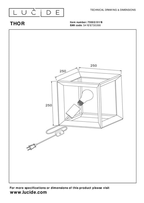 Lucide THOR Tafellamp - Grijs ijzer