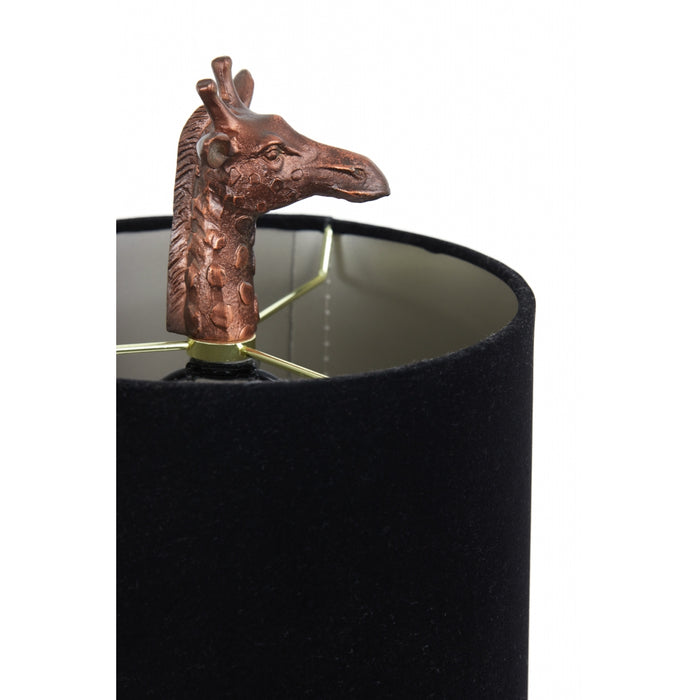 Light&living Tafellamp 26x16x61 cm GIRAFFE antiek koper+velvet zwart