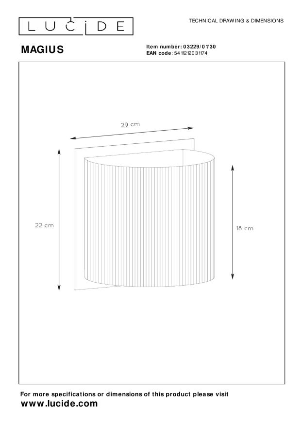 Lucide MAGIUS Wandlamp - Naturel