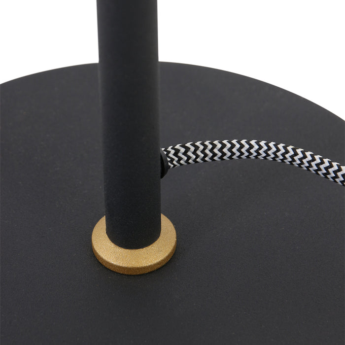 Mexlite - tafellamp - Nove - zwart - metaal - Ø 18cm - E27 - 1321ZW