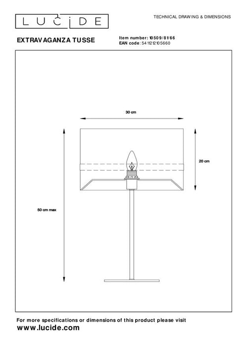 Lucide EXTRAVAGANZA TUSSE Tafellamp - Roze