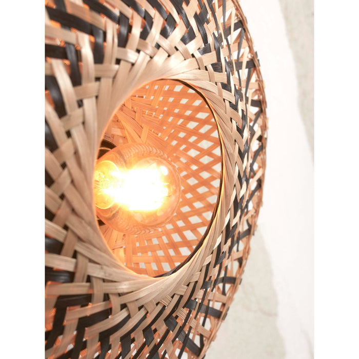 GOOD&MOJO Kalimantan Wandlamp Rond - Ø30cm - Zwart / Bamboe