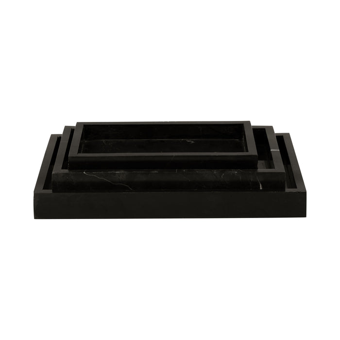 present time - Tray Marble small black