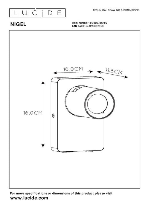 Lucide NIGEL Bedlamp - Mat Goud | Messing