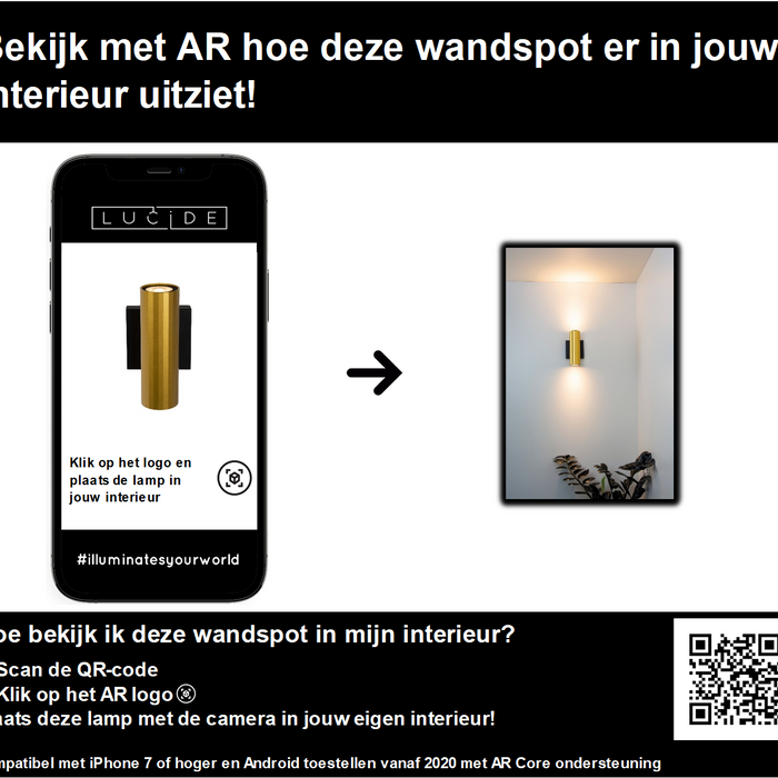 Lucide POLYGON Wandspot - Mat Goud | Messing