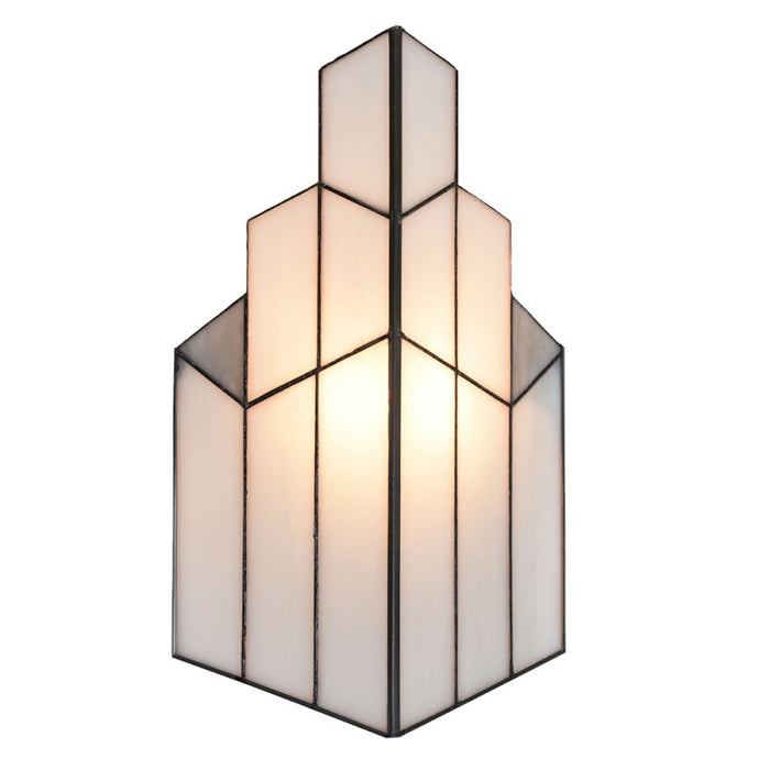 Clayre & Eef Wandlamp Tiffany 36x4x21 cm Wit Glas Muurlamp