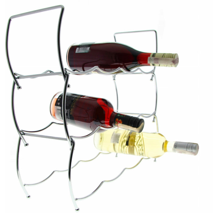 Svenska Living Wijnrek - 12 flessen - chrome - metaal - 43 x 42 cm
