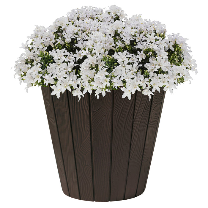 Prosperplast Plantenpot Wood Style - kunststof - donkerbruin - D40 cm