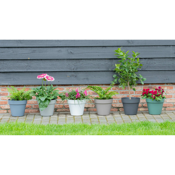 Mega Collections Plantenpot|bloempot - kunststof - wit - D30 cm