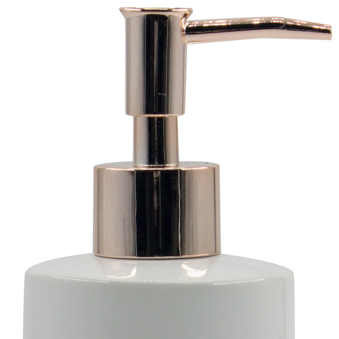 MSV Zeeppompje|dispenser - Amman - keramiek - wit|koper- 17 cm