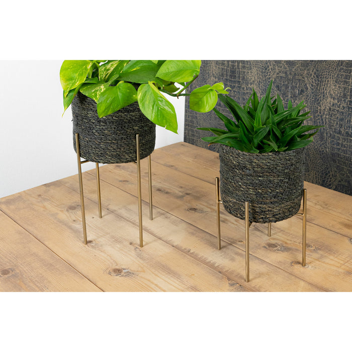 Ter Steege Bloempot plantenstandaard|verhoger - goud - H16 x B17 cm