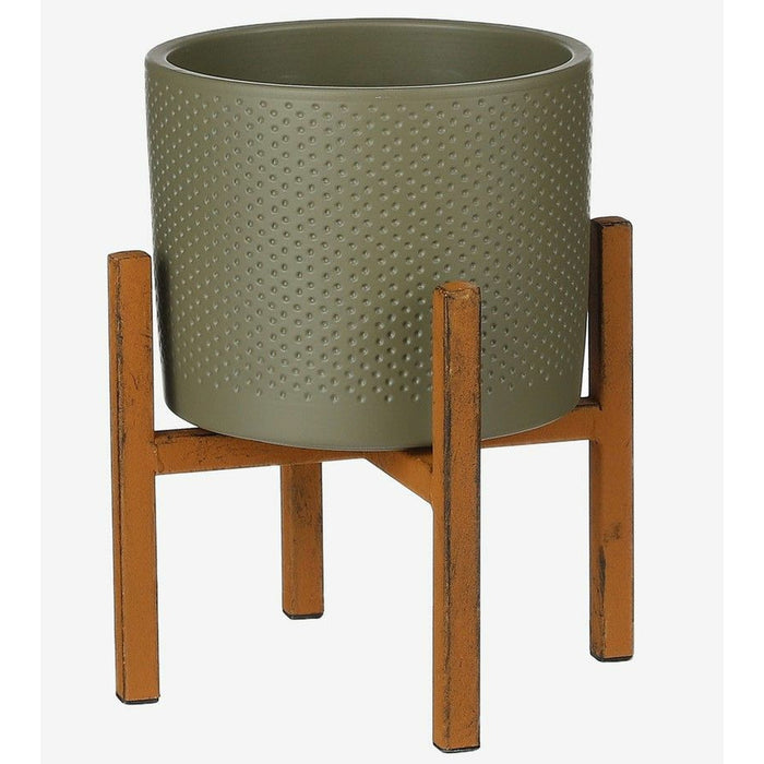 Set van 2x stuks plantenpot|bloempot plantenstandaard|verhoger roest 1