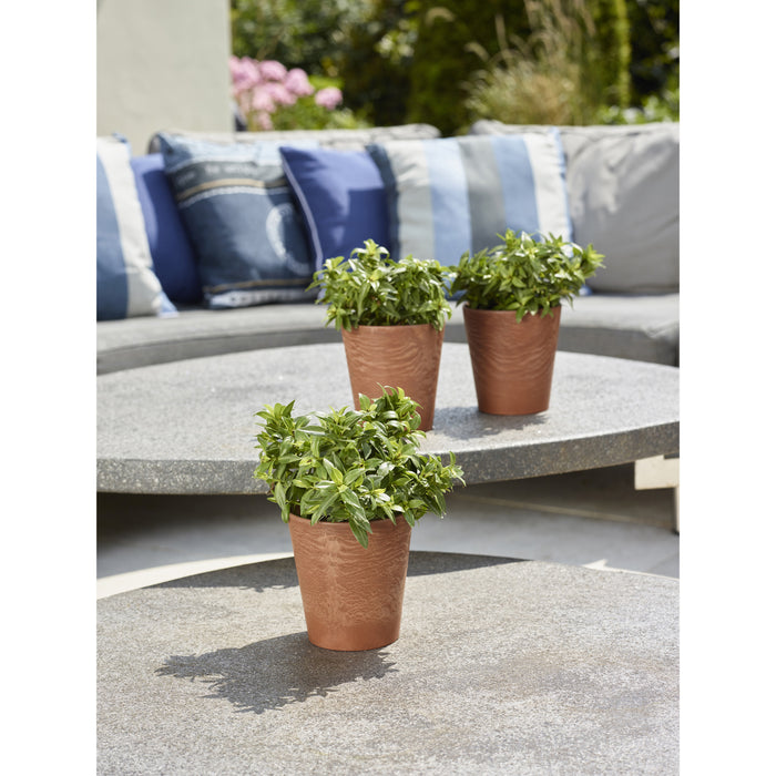 Ter Steege Plantenpot - natuursteenlook terra - D22 x H20 cm
