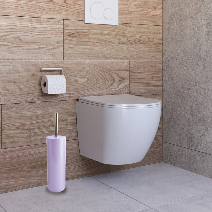 MSV Porto Toilet|wc-borstel in houder - kunststof - lila paars - 38 cm