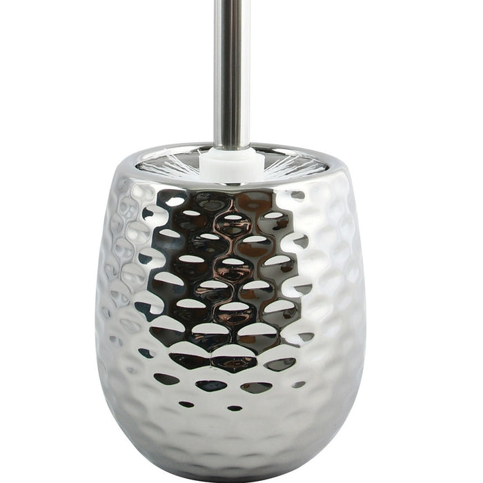 MSV Toiletborstel houder Phoenix - keramiek - zilver - 41 cm