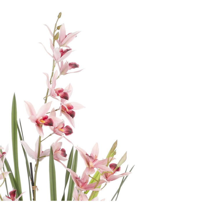 Mica Decorations Orchidee bloem kunstplant - perzik roze - H66 x B34 c
