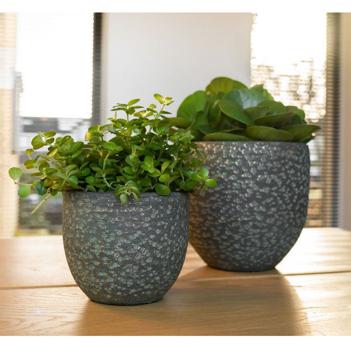 Ter Steege Plantenpot|bloempot Lava Stone - groen - D17 x H15 cm