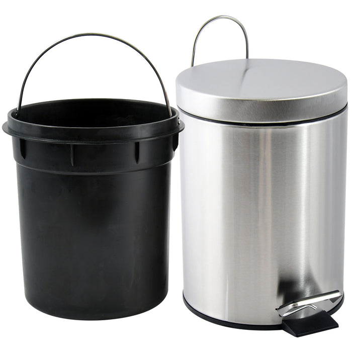 MSV Pedaalemmer - glans zilver - 3L - 16 x 25 cm