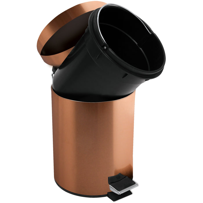 MSV badkamer|toilet pedaalemmer - koper kleurig - 3L - 17 x 25 cm