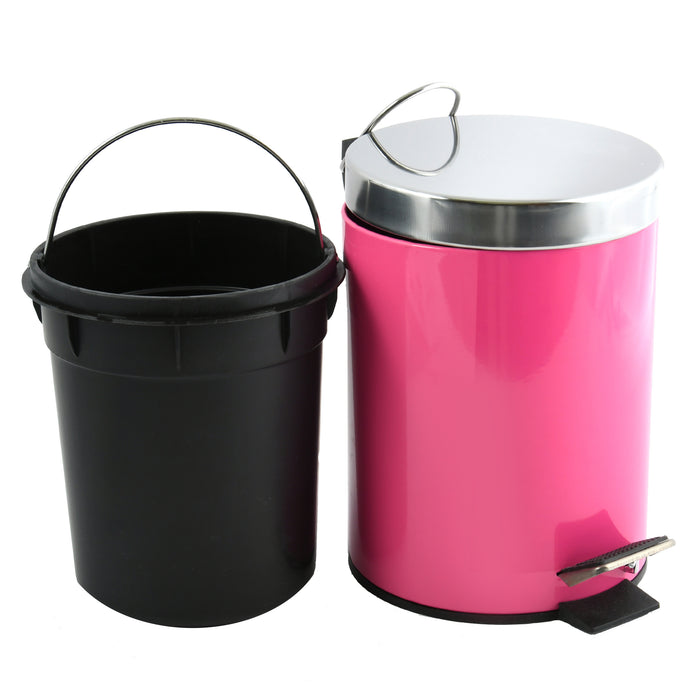 MSV badkamer|toilet pedaalemmer - fuchsia roze - 3 liter - 17 x 25 cm