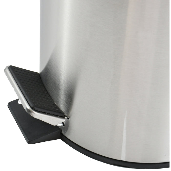 MSV kleine badkamer|toilet pedaalemmer - glans zilver - 5L - 20 x 27cm