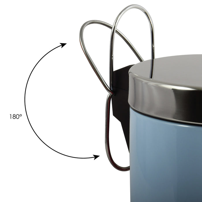 MSV badkamer|toilet pedaalemmer - pastel blauw - 3 liter - 17 x 25 cm