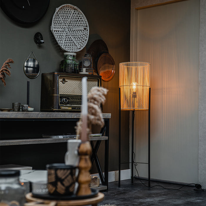 QAZQA Scandinavische vloerlamp bamboe - Natasja